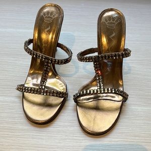 Nina heels, bronze colour, size 7